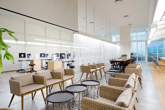 Eye clinic waiting area at BGN Eye Clinic — Gangnam
