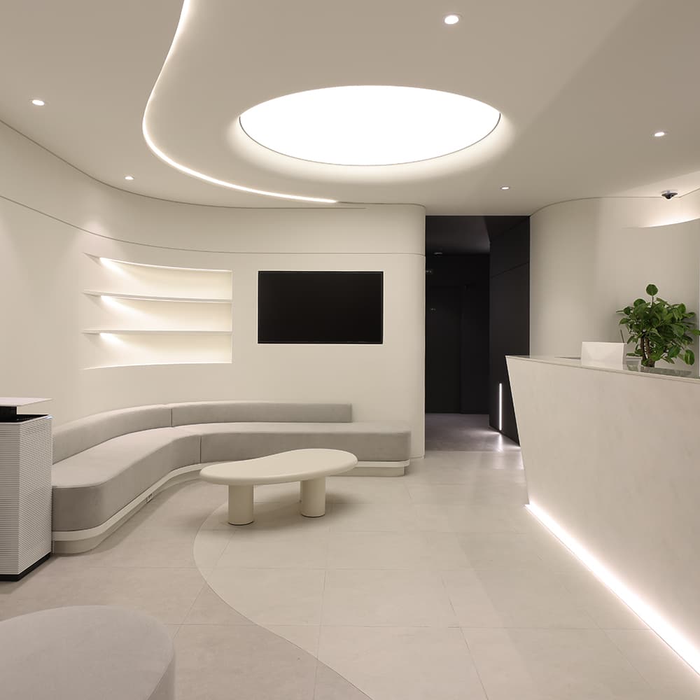 Reception lounge at Lucenne Clinic in Seoul