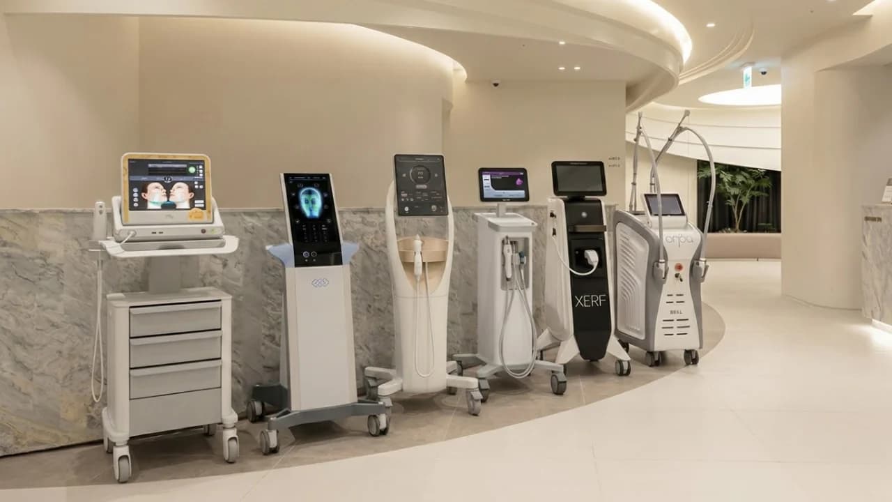 Aesthetic treatment equipment displayed inside ODE Clinic